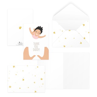 Thiệp cảm ơn bố, father’s day, ngày của cha Vu Lan THANK YOU DADDY 12,5x17,6 SDstationery FATHER&amp;KIDS cha con chơi đùa