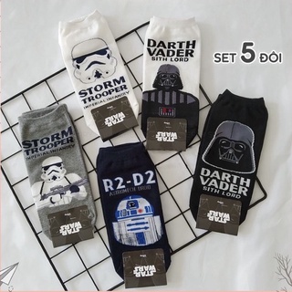 Tất nữ cổ ngắn họa tiết cool ngầu [ Freeship] set 5 đôi vớ nữ phong cách Hàn Quốc