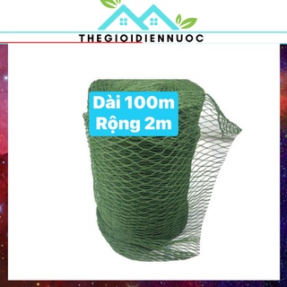 Combo 1 cuộn 100m lưới rào gà, rào vườn cước xanh khổ rộng 2m (mắt 2.5cm), lưới làm giàn cho cây leo, sợi cước chắc chắn