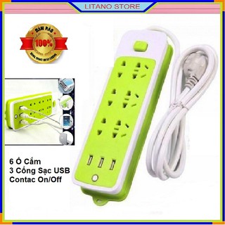 Ổ Cắm Điện Đa Năng Chống Giật Có Cổng USB Liền Dây và Phích Cắm