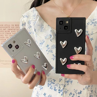 Ốp Điện Thoại Mềm Hình Vuông Họa Tiết Trái Tim 3d Cho Iphone 14 14 Pro 14 Pro Max 11 12 promax 13 Pro Max
