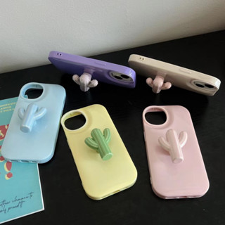 Ốp Điện Thoại Mềm Có Giá Đỡ Hình Cây Xương Rồng Dễ Thương Dành Cho Iphone 14 14 Pro 14 Pro Max 11 12 promax 13