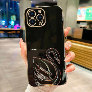 Ốp Điện Thoại Hình Thiên Nga 3d Mạ Điện Cho iPhone 6 plus 6s plus 7 plus 8 plus xs max xr 11 pro max 12 pro max 13 pro max 14 plus 14 pro max