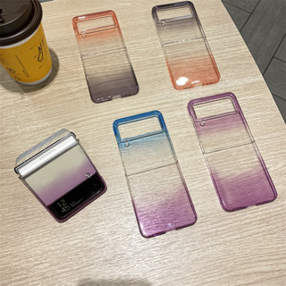 Ốp Điện Thoại PC Cứng Nắp Gập Màn Hình Màu Gradient Cho Samsung Galaxy z flip 3 z flip 4 z flip 3 flip 4