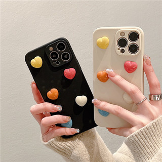 Ốp Điện Thoại TPU Mềm Họa Tiết Trái Tim Màu Hồng Cho Iphone 14 14 Pro 14 Pro Max 11 12 promax 13 Pro Max