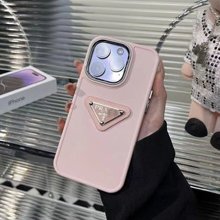 PRADA Ốp Điện Thoại Mềm Viền Vuông Màu Hồng Cho Iphone 14 14 Pro 14 Pro Max 11 12 promax 13 Pro Max