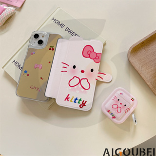 Ốp Điện Thoại Nắp Gập Hình Mèo kitty Cho iPhone 11 12 Pro Max 13 14 Pro Max