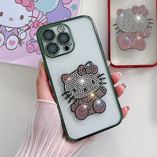 Giá Đỡ Điện Thoại Kiểu Dáng Mèo Kitty Đính Đá Xinh Xắn