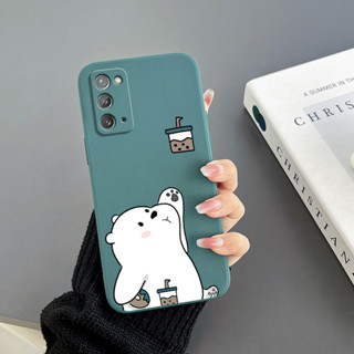Ốp Điện Thoại Tpu Hình Gấu Uống Trà Sữa Cho Samsung note20 Samsung note20Ultra Samsung note10 Samsung note10Pro Samsung S22 PLUS Samsung A7 2018