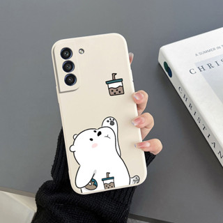 Ốp Điện Thoại Tpu Hình Gấu Uống Trà Sữa Cho Samsung S21 Samsung S21 fe Samsung S21 Plus Samsung S21 Ultra Samsung S22 Samsung S22 Ultra