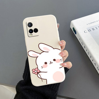 Ốp Điện Thoại Tpu Viền Thẳng Hình Thỏ Và Hoa Cho Vivo Y32 Vivo Y21 2021 / Y33S Vivo Y21S 4G Vivo Y73 2020 4G Vivo Z1PRO Vivo T1