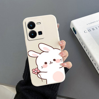 Ốp Điện Thoại Tpu Họa Tiết Thỏ Và Hoa Cho Vivo Y69 Vivo V25E