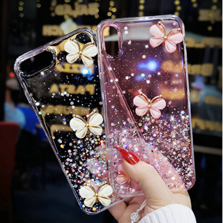 Casing Samsung Galaxy A54 A34 A14 A13 A73 A53 A33 A23 A13 4G 5G A04 Candy Crystal Butterfly Back Cover Buling Epoxy Star Glitter Clear Shockproof Soft Phone Case QH 03