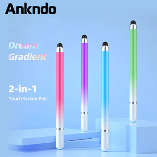 Bút cảm ứng ANKNDO màu gradient hai chức năng thông dụng thích hợp cho điện thoại / máy tính bảng