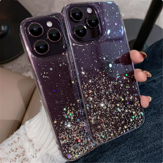 Ốp Điện Thoại Silicon Mềm Trong Suốt Đính Sequin Lấp Lánh Sang Trọng Cho iPhone 11 12 13 14 Pro Max Mini Plus X XR XS
