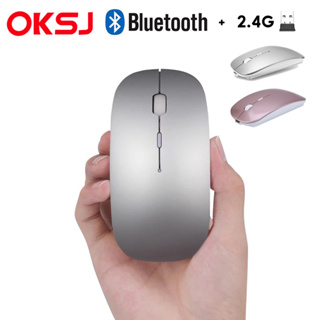 Chuột không dây OKSJ Bluetooth 2.4Ghz 2 trong 1 chất lượng cho laptop MCBook PC Tablet IPAD