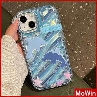 For iPhone 14 Pro Max iPhone Case Laser Reflective Clear Case TPU Soft Shell Airbag Shockproof Cute Baby Dolphin Compatible with iPhone 13 Pro max 12 Pro Max 11 xr xs max 7 8Plus