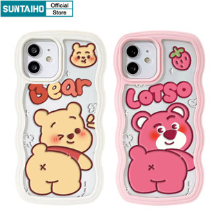 Suntaiho Ốp lưng iphone Ốp Điện Thoại Silicon Chống Sốc In Hình Gấu Dễ Thương Cho iPhone 11 12 13 14 Pro Max XS X XR XS Max 7 8 Plus