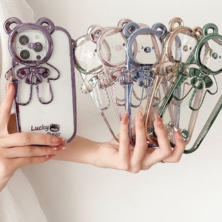 Ốp Điện Thoại Mềm Hình Gấu May Mắn 3d Có Giá Đỡ Cho Iphone 14 14 Pro 14 Pro Max 11 12 promax 13 Pro Max