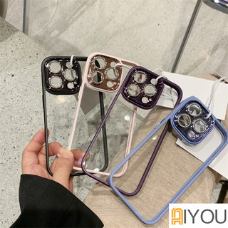 Ốp lưng nhũ đá viền màu bảo vệ camera cho iPhone 14 Pro Max 14 Pro 14 Plus 13 Pro Max 12 Pro Max 11 Pro Max siêu đẹp sang trọng