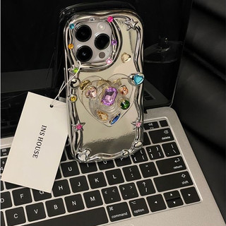 Ốp Điện Thoại Mềm Tráng Gương Họa Tiết Trái Tim Mạ Bạc Cho Iphone 13 Proax 12 pro max 11 pro max xs max 14proamx x / xs