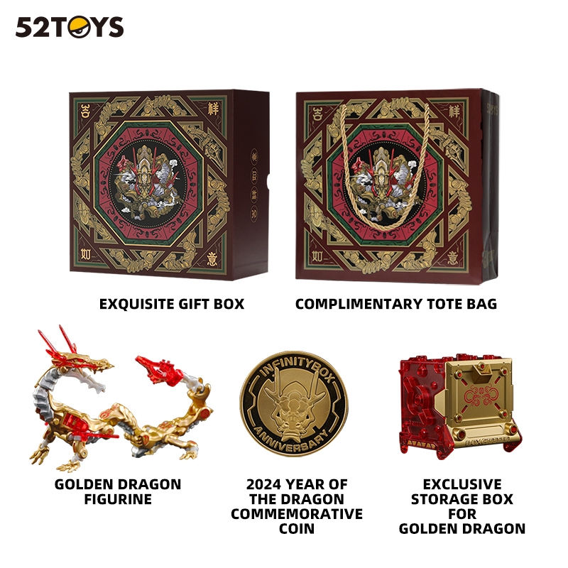 52TOYS đồ chơi lắp ráp mô hình Transformers Figure Infinitybox IB-04 Chinese Dragon- Golden Dragon