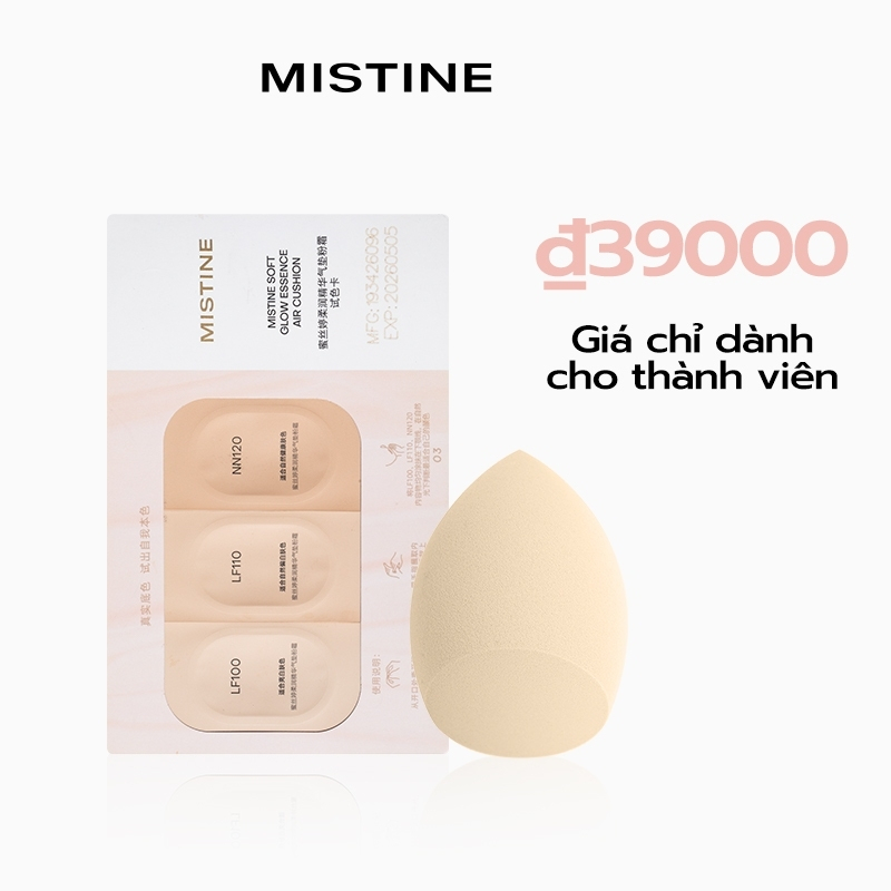 Mistine Poreless BB CC Cushion Kem che khuyết điểm kiểm soát dầu chống thấm nước Thử thẻ màu