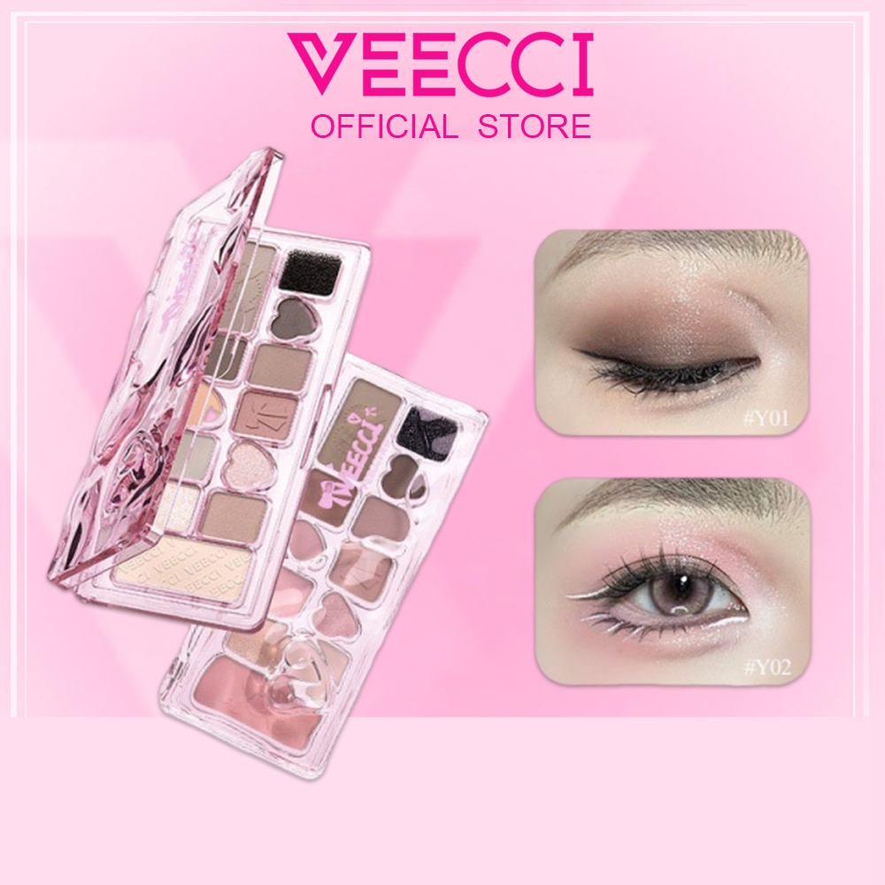Sản phẩm chính hãng VEECCI Bộ phấn mắt đa năng 11 màu kết hợp chất nhám và kim loại, giữ màu lâu, chống tán mờ, kèm bộ phấn mắt & má hồng, nhỏ gọn nhẹ 9.3g