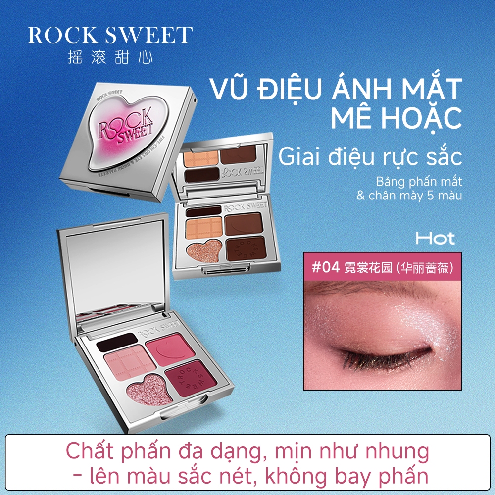 Rock Sweet RS Bảng phấn mắt 5g Bảng Highlight Và Tạo Khối bảng mắt makeupmat