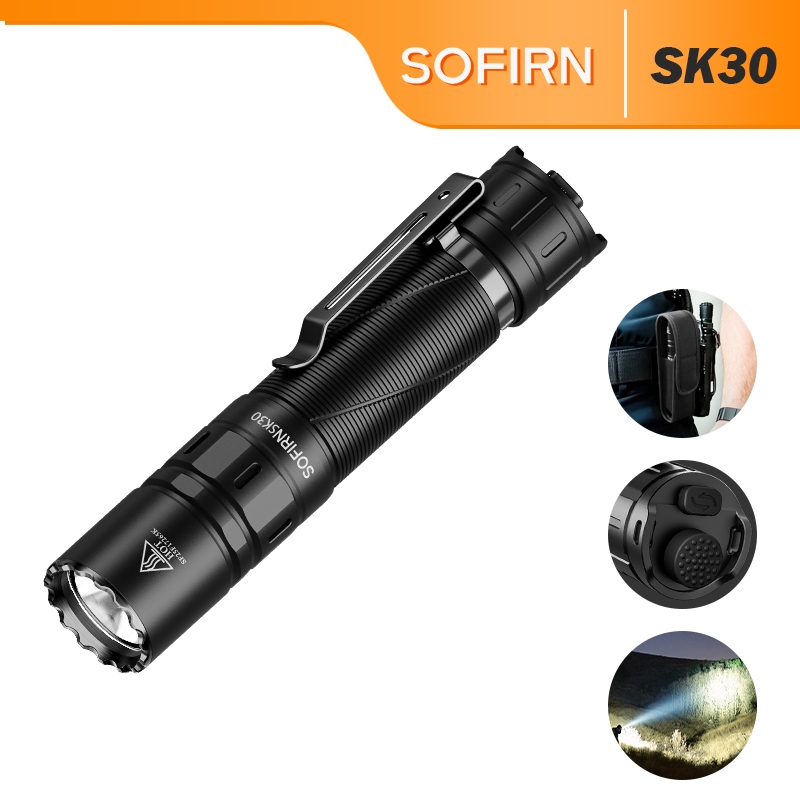 Đèn pin chiến thuật Sofirn SK30 - Sạc được, Công tắc kép, Nhiều chế độ sáng - Phù hợp Cắm Trại & Săn Bắn