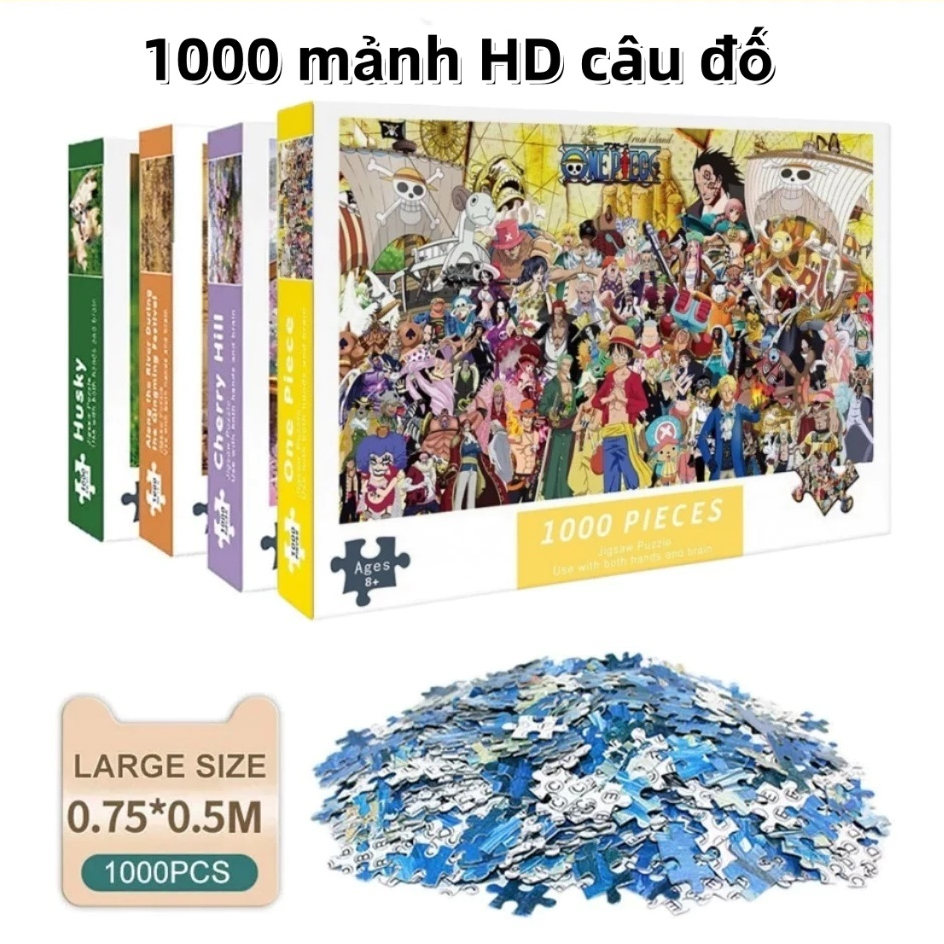 Câu đố ghép hình DIY1000 miếng ghép hình độ phân giải cao dành cho người lớn & trẻ em loạt truyện tranh và anime
