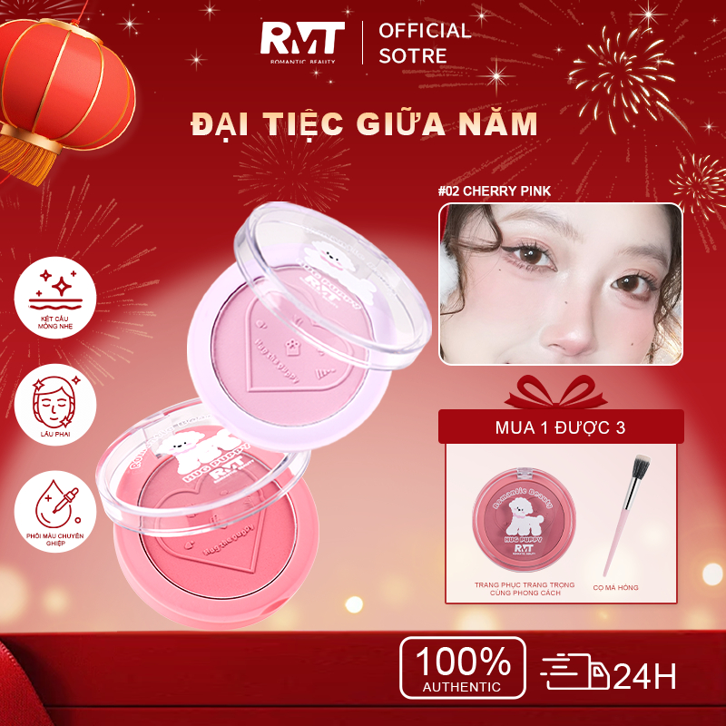 Romantic Beauty Phấn Má Hồng Single Bichon Matte Tự Nhiên Làm Sáng Da Màu Hot Cho Trang Điểm Đi Làm