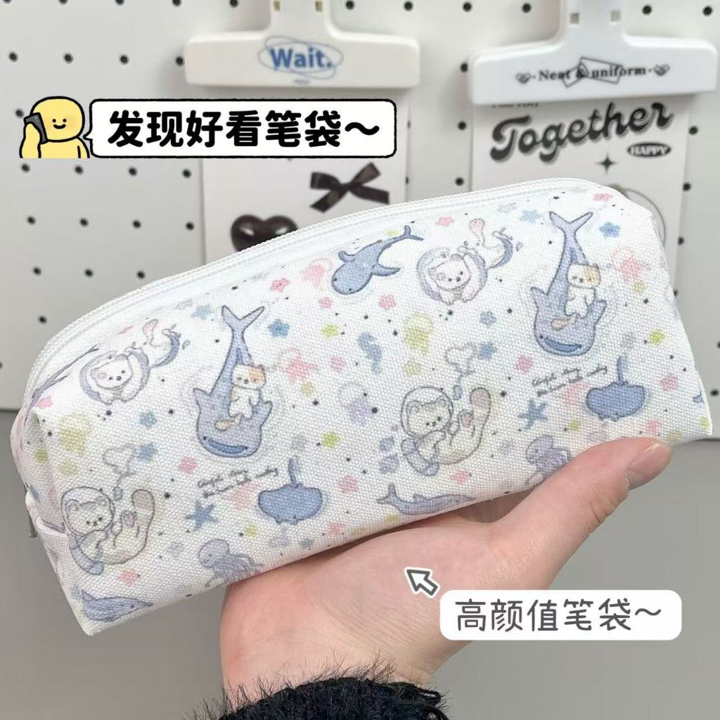 Hộp đựng bút chì thiết kế cá voi xanh dung tích lớn / Túi đựng bút chì / Hộp đựng bút / Túi đựng bút chì