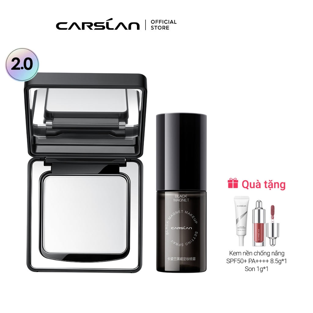 【COMBO】Phấn nén Black Magnet CARSLAN 2.0 8g + Xịt khoá nền Black Magnet 30ml
