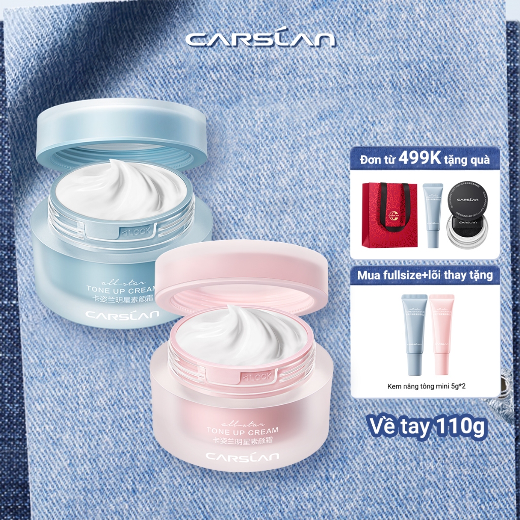 Kem nâng tông da Carslan kem lười trang điểm Kem lót che khuyết điểm hiệu quả Makeup nâng tông 50g