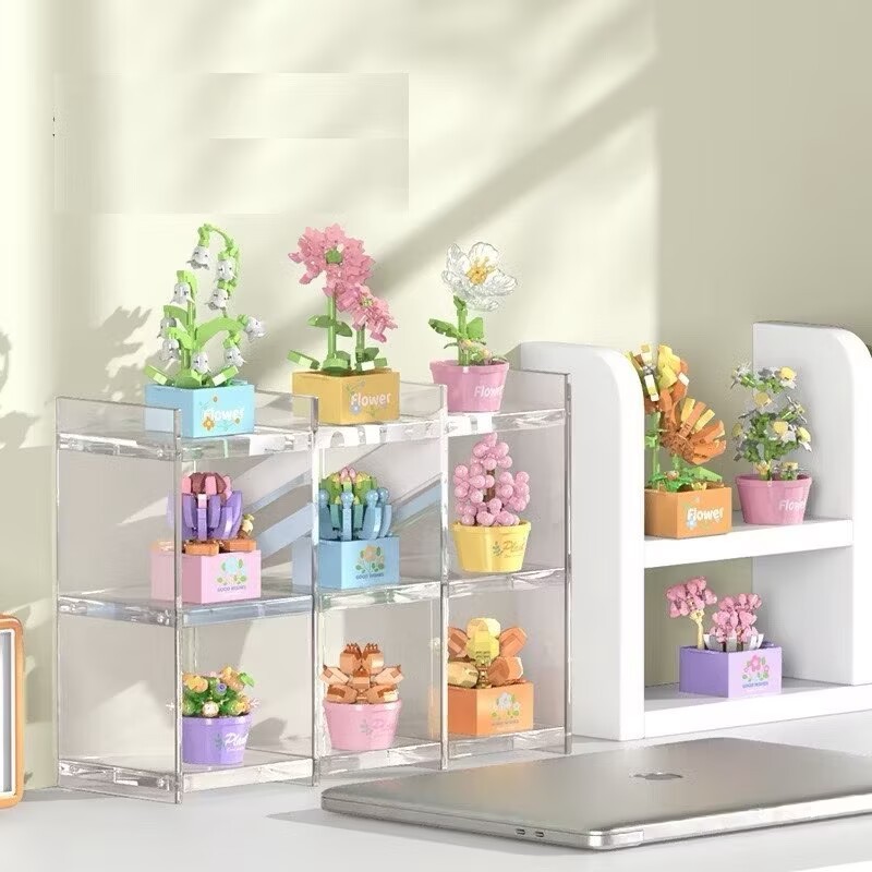 Lắp Ráp Khối Xây Dựng Đồ Chơi Trang Trí Máy Tính Để Bàn Chậu Hoa Chậu Cây Mô Hình Giáo Dục Trẻ Em
