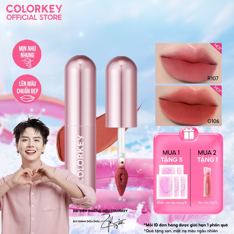 [DUY KHÁNH YÊU THÍCH] Son Bùn COLORKEY, Chất Bùn Mịn Nhẹ, Lì Lâu Trôi Tự Nhiên 2g