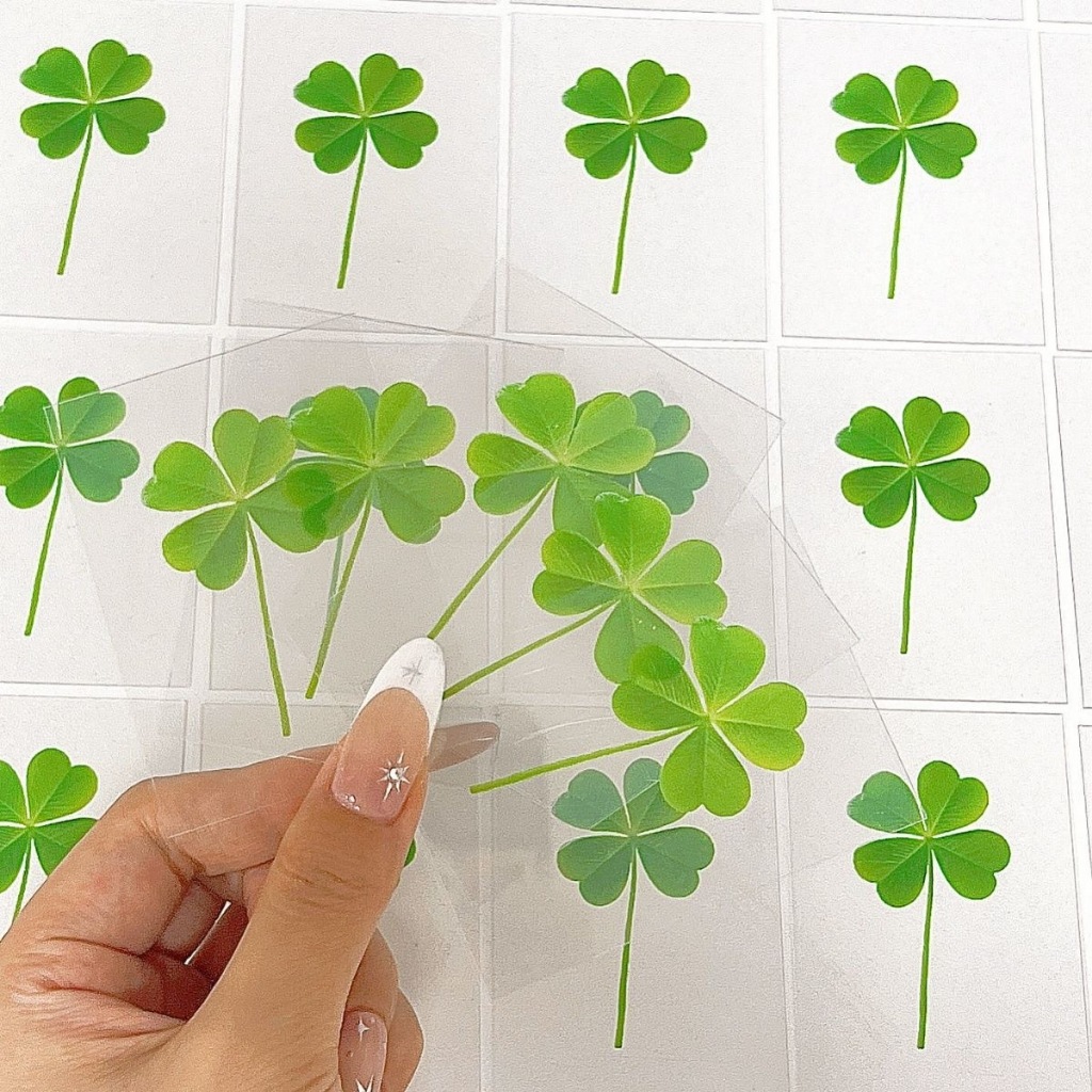 Lucky Clover Thẻ trong suốt Acrylic Quà tặng đánh dấu trang trong suốt