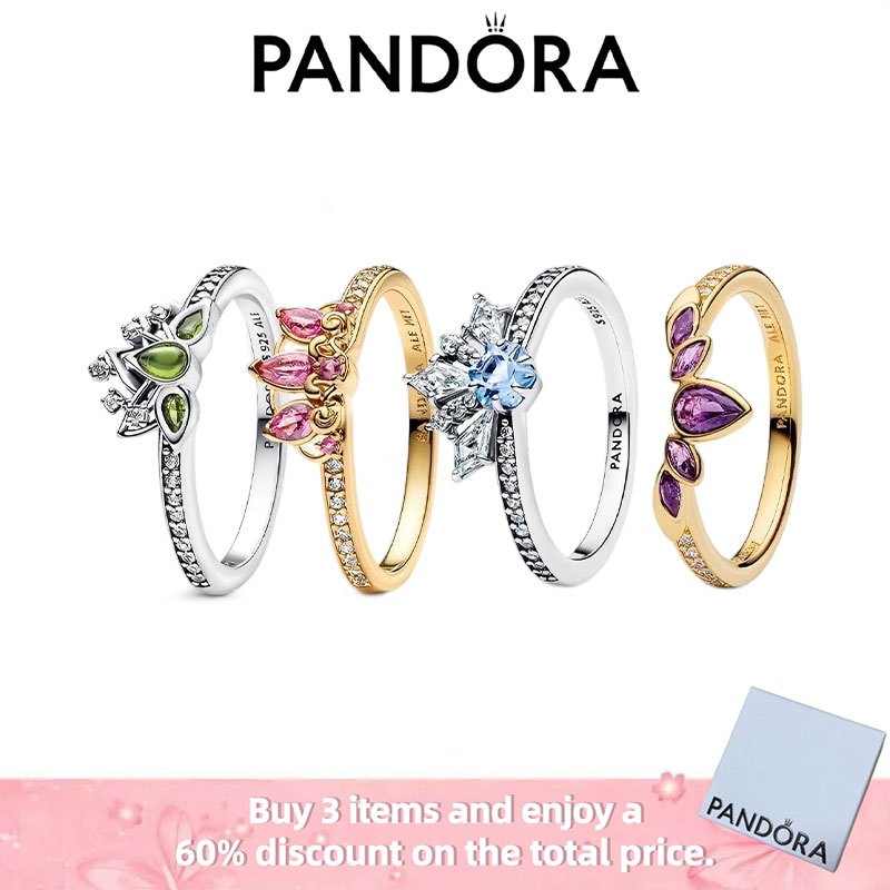 Phiên bản giới hạn Bạc Pandora S925 (có hộp) - Món quà lãng mạn ngày lễ sang trọng chất lượng cao Bộ công chúa Disney hiện đại