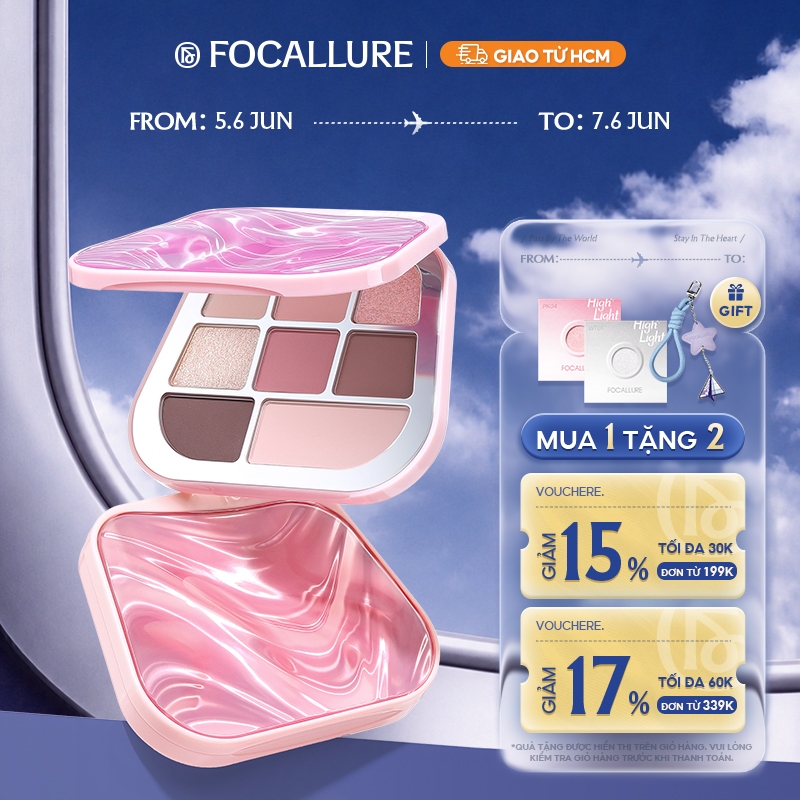 Bảng phấn mắt FOCALLURE 9.6g sắc tố cao dưỡng ẩm không nhòe lâu trôi chống nước