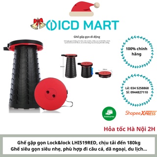 Ghế nhựa thông minh gấp gọn cho dã ngoại, hoạt động ngoài trời Lock_Lock - Màu đỏ LHI519RED, chịu đến 180kg
