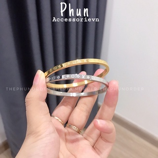 VÒNG TAY LV KHÔNG GỈ KHẮC HOẠ TIẾT MONOGRAM SIÊU SANG
