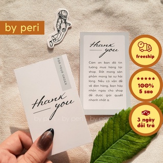 (basic) 100 card thank you, name card cảm ơn, phiếu cảm ơn dành cho shop, size 9x5cm