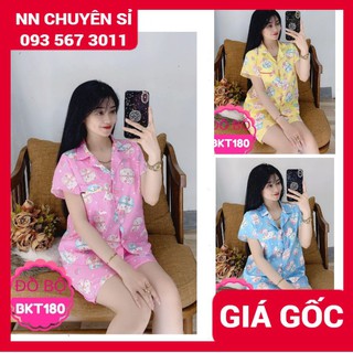 ĐỒ BỘ PIJAMA ĐÙI IN HÌNH HOẠT HÌNH XINH XẮN ⚡ẢNH TỰ CHỤP⚡ BỘ NGỦ ĐÙI BKT180