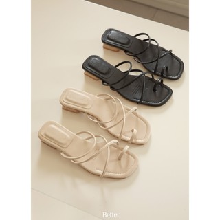 Guốc xỏ ngón, quai mảnh đan dây, đế cao 2cm Better - 140421004