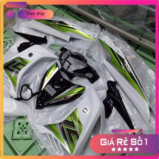 Tem rời exciter 2011 trắng xanh chất liệu decal Candy bảo hành màu sắc vĩnh viễn