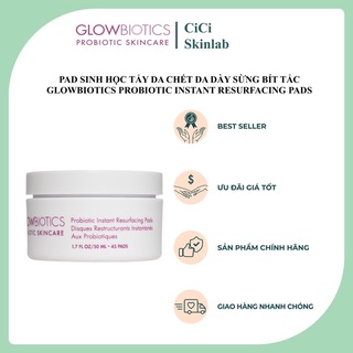 [Hàng Chính Hãng] Pad sinh học tẩy da chết day dày sừng bít tắc Glowbiotics Probiotic Instant Resurfacing Pads