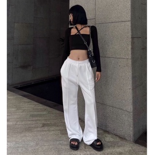 Quần Jogger Ống Xuông Màu Trắng Amelie