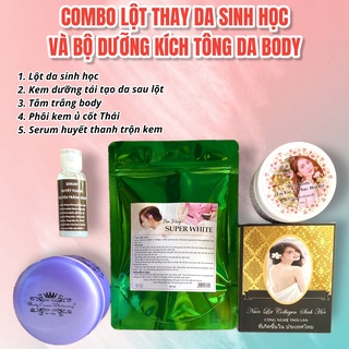 [COMBO SALE] bộ dưỡng trắng da body như hình (gồm nước lột Thái Lan, kem body , tắm trắng)