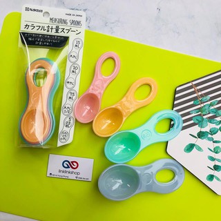 Bộ 4 thìa đong gia vị ăn dặm sắc màu Nakaya - Hàng Nhật